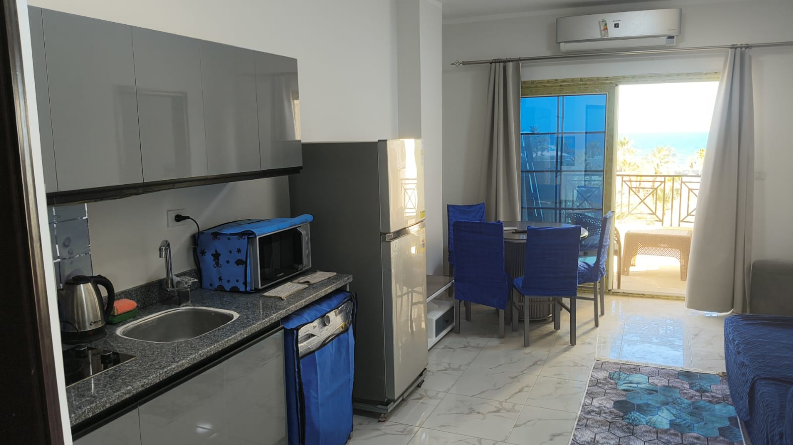 Chalet A226 interior with sea view