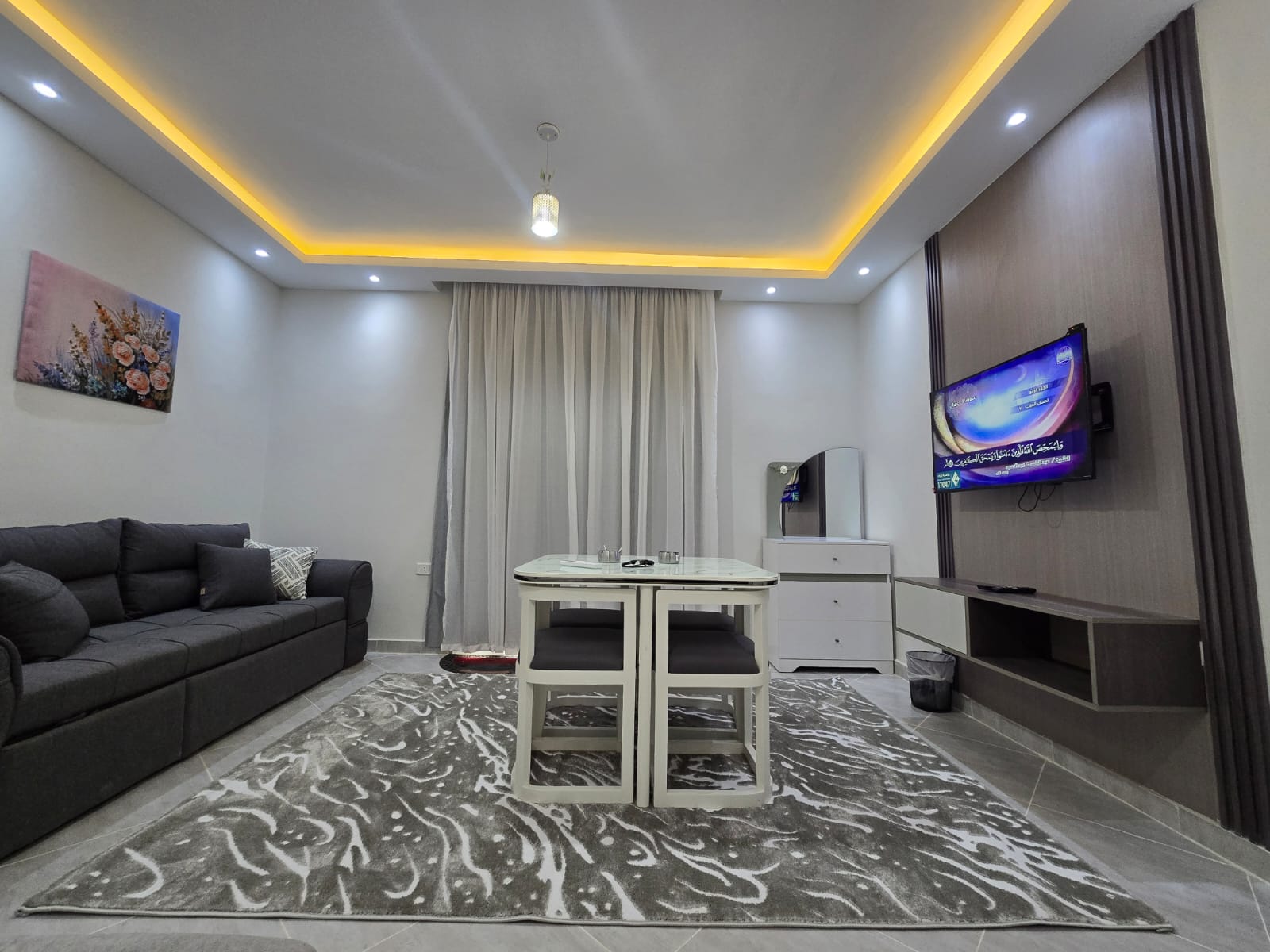 Ground-floor chalet open-plan living room